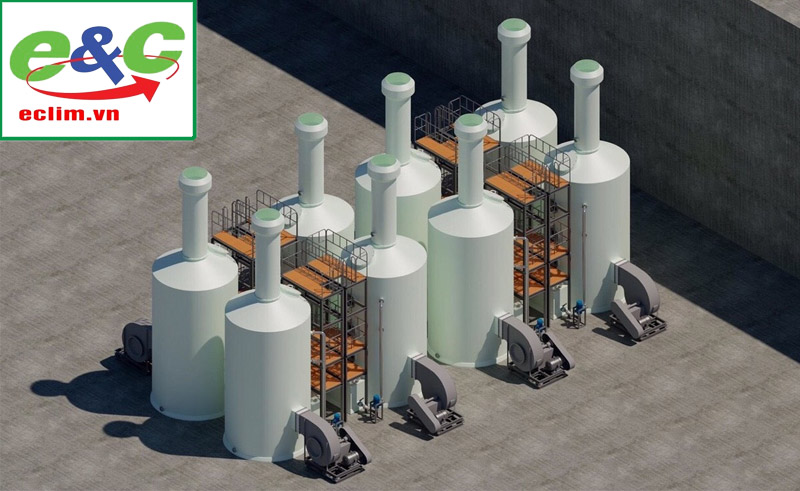 Industrial exhaust gas treatment system